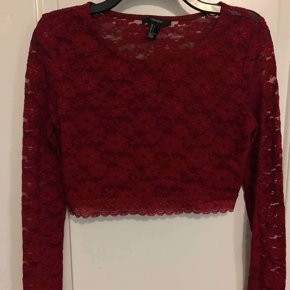 H&M Red, Lace, Crop Top